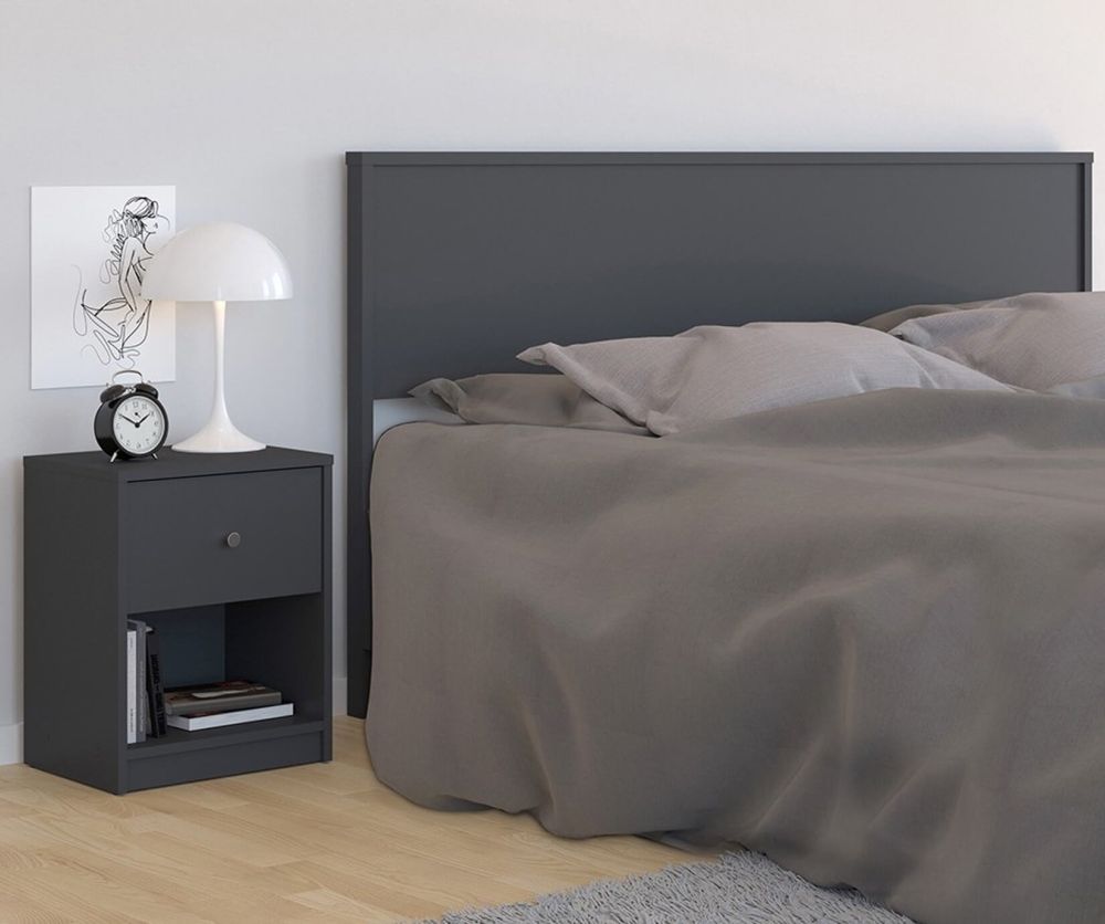 FTG May Black 1 Drawer Bedside