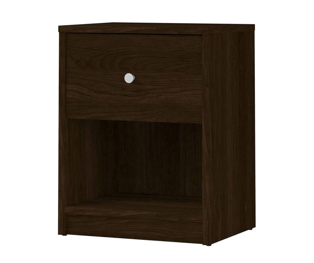 FTG May Dark Walnut 1 Drawer Bedside