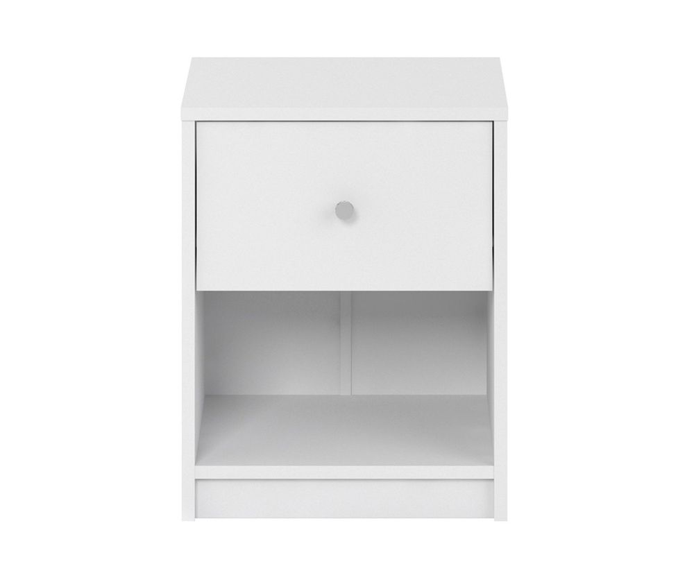 FTG May White 1 Drawer Bedside