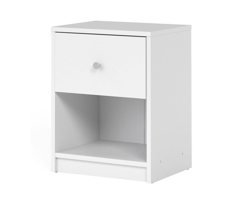 FTG May White 1 Drawer Bedside