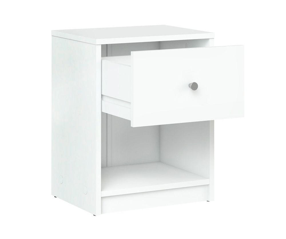 FTG May White 1 Drawer Bedside