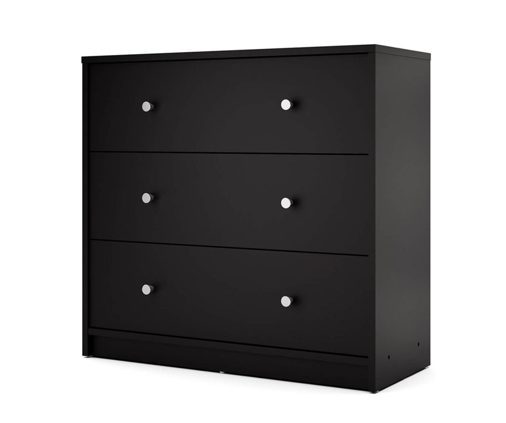 FTG May Black 3 Drawer Chest