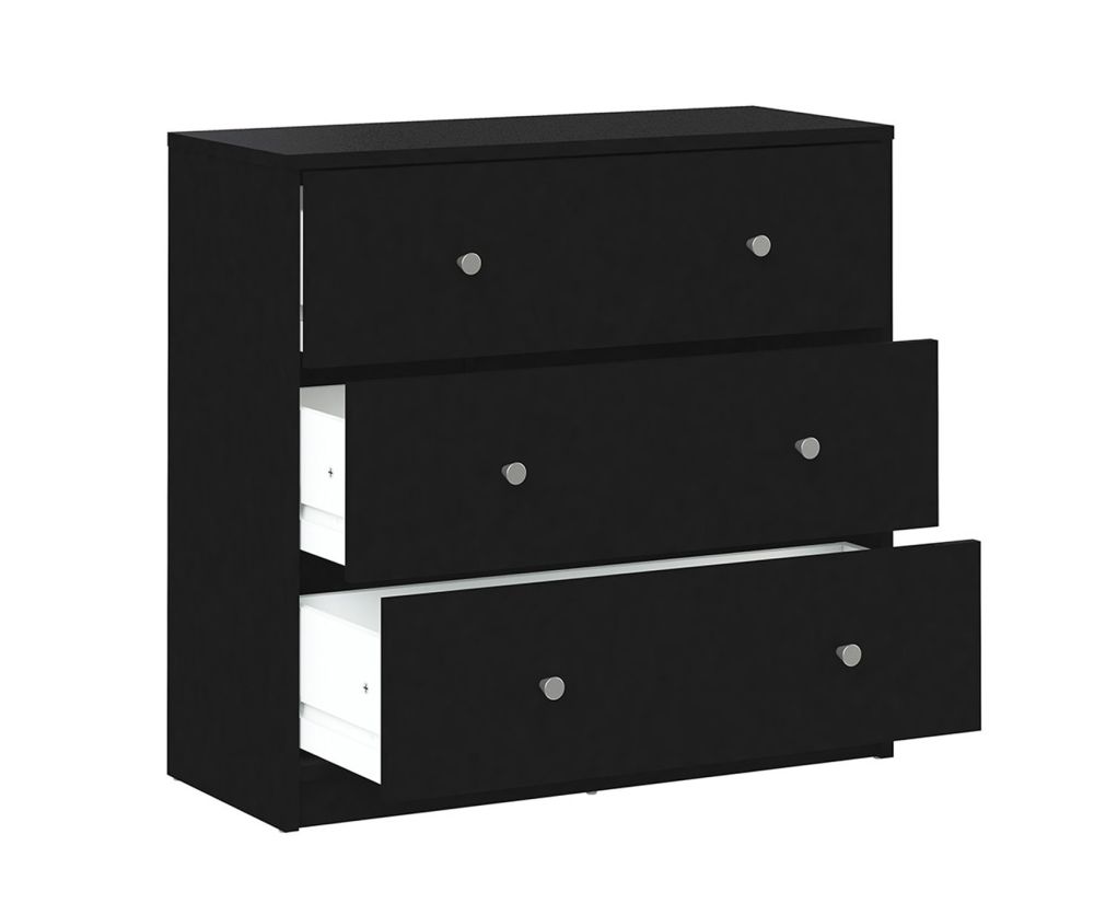 FTG May Black 3 Drawer Chest