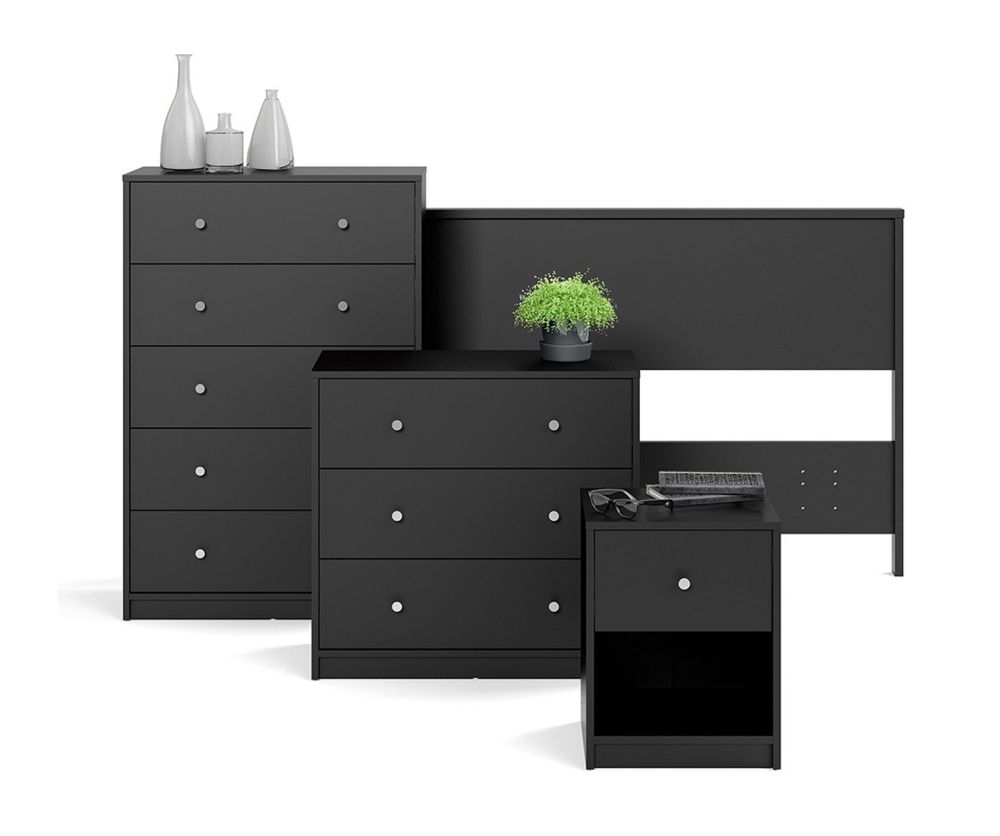 FTG May Black 3 Drawer Chest