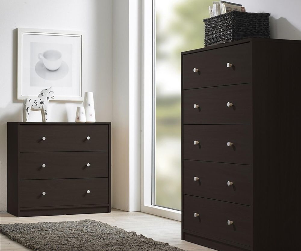 FTG May Dark Walnut 3 Drawer Chest