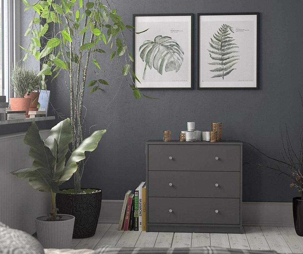 FTG May Grey 3 Drawer Chest