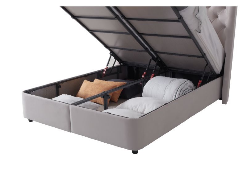 Furniture Link Savoy Grey Fabric Ottoman Bed
