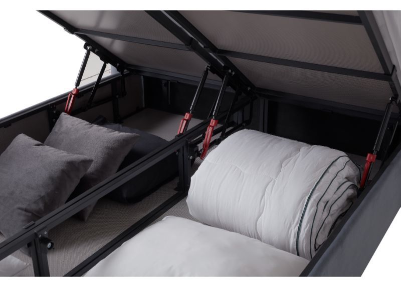 Furniture Link Savoy Grey Fabric Ottoman Bed