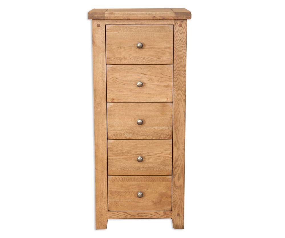 Melbourne Country Oak 5 Drawer Tall Chest