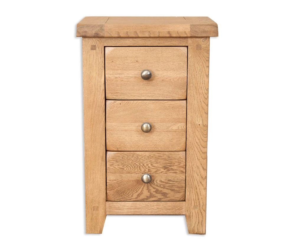 Melbourne Country Oak 3 Drawer Bedside Cabinet