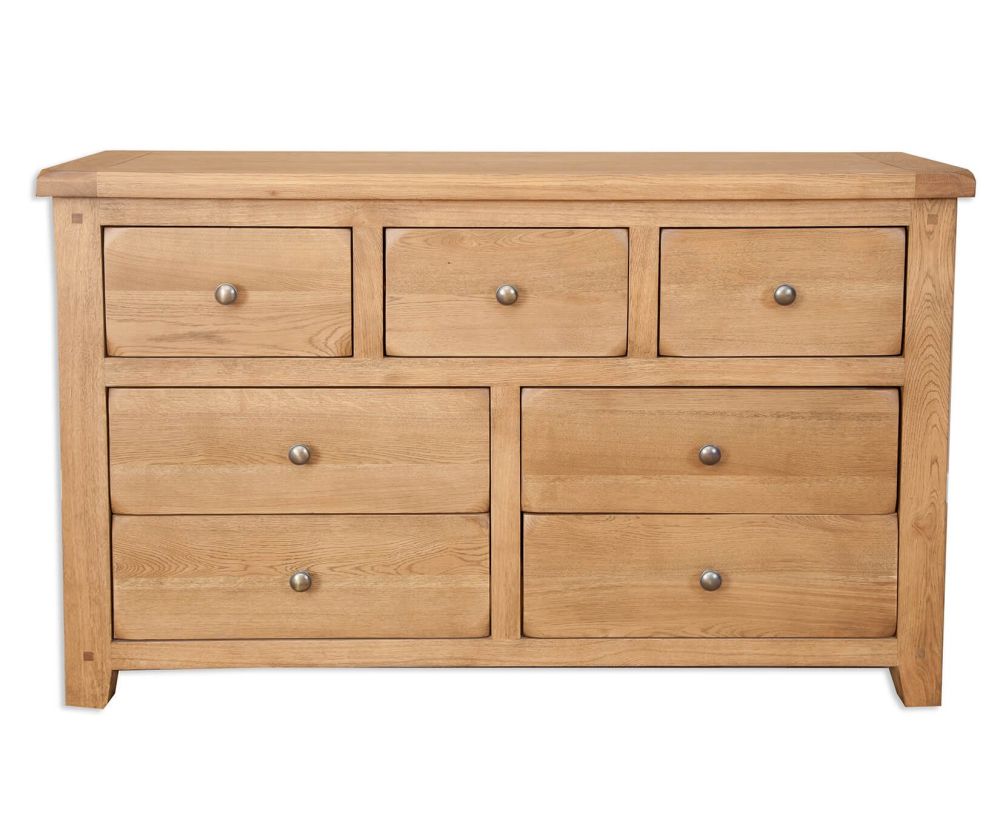 Melbourne Country Oak 7 Drawer Wide Chest