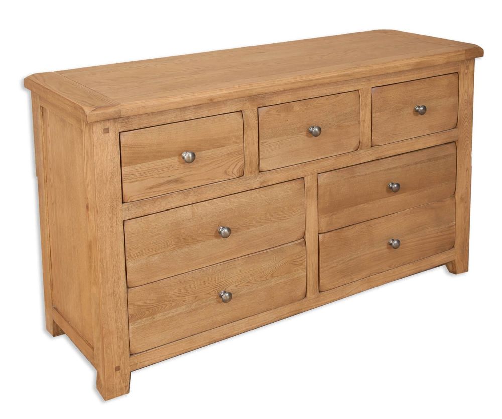 Melbourne Country Oak 7 Drawer Wide Chest