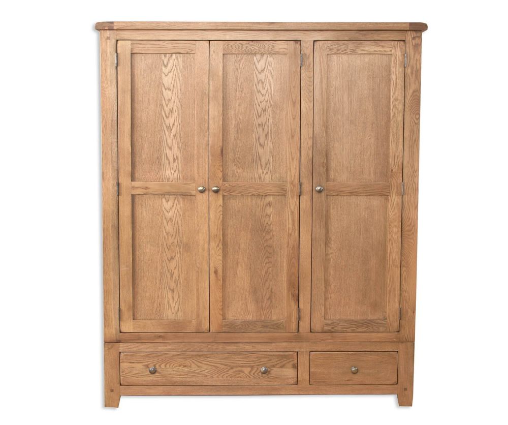 Melbourne Country Oak 3 Door 2 Drawer Wardrobe