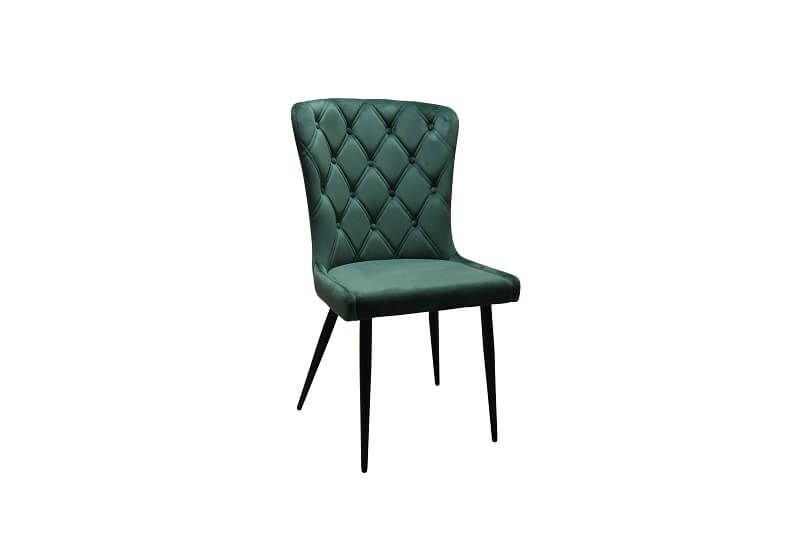 Furniture Link Merlin Green Velvet Dining Chair in Pair 