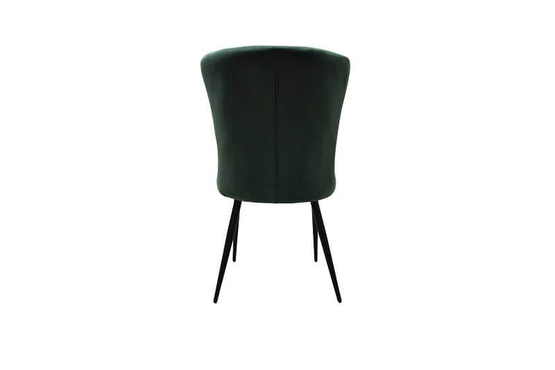 Furniture Link Merlin Green Velvet Dining Chair in Pair 