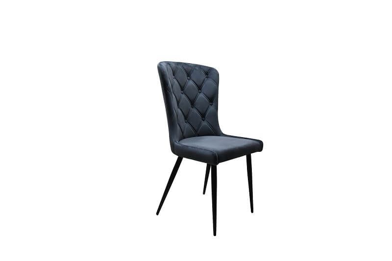 Furniture Link Merlin Grey Velvet Dining Chair in Pair 