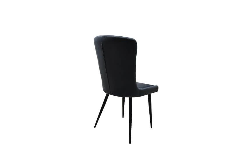 Furniture Link Merlin Grey Velvet Dining Chair in Pair 