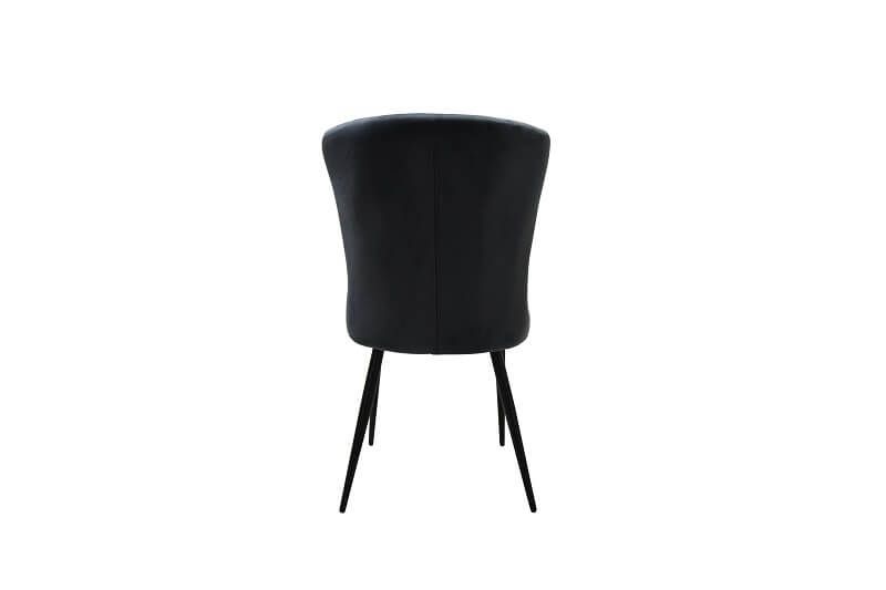 Furniture Link Merlin Grey Velvet Dining Chair in Pair 
