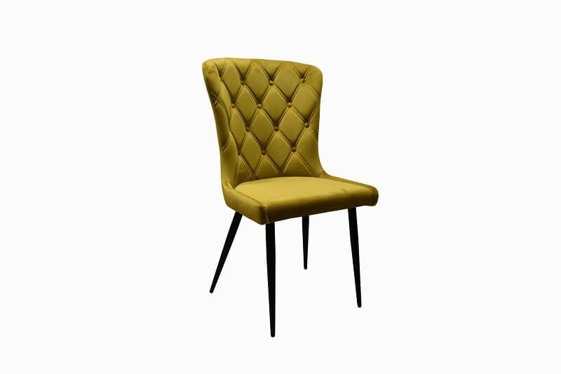 Furniture Link Merlin Mustard Velvet Dining Chair in Pair 