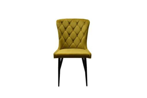 Furniture Link Merlin Mustard Velvet Dining Chair in Pair 