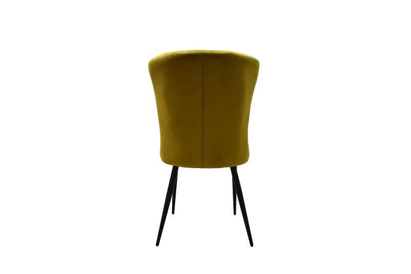 Furniture Link Merlin Mustard Velvet Dining Chair in Pair 