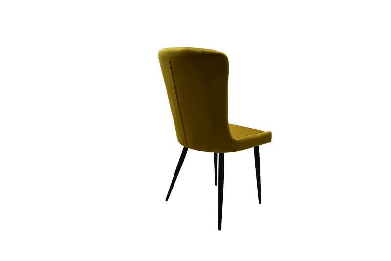 Furniture Link Merlin Mustard Velvet Dining Chair in Pair 