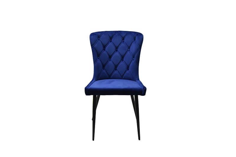 Furniture Link Merlin Navy Velvet Dining Chair in Pair 