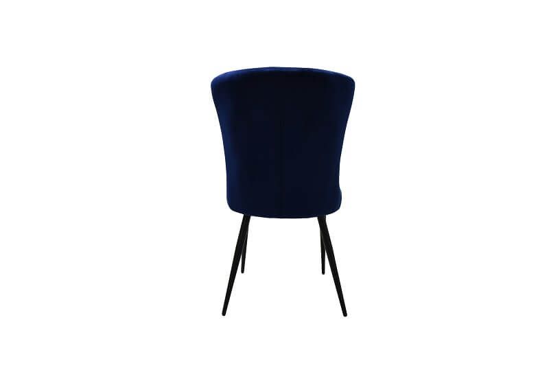 Furniture Link Merlin Navy Velvet Dining Chair in Pair 