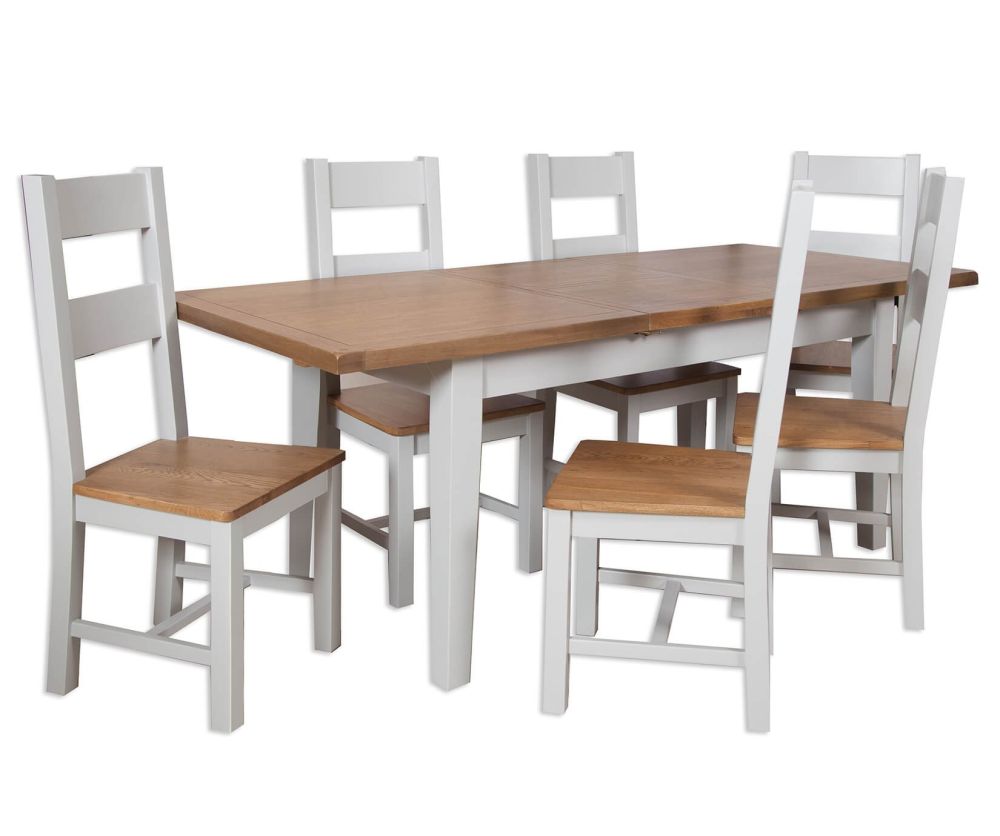 Melbourne French Grey Large Extending Dining Table
