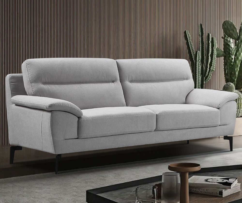 World Furniture Mia Grey Fabric Fixed 3 Seater Sofa