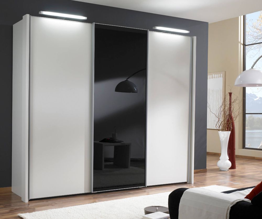 Wiemann Miami Black Glass Sliding Door Wardrobe-H217cm