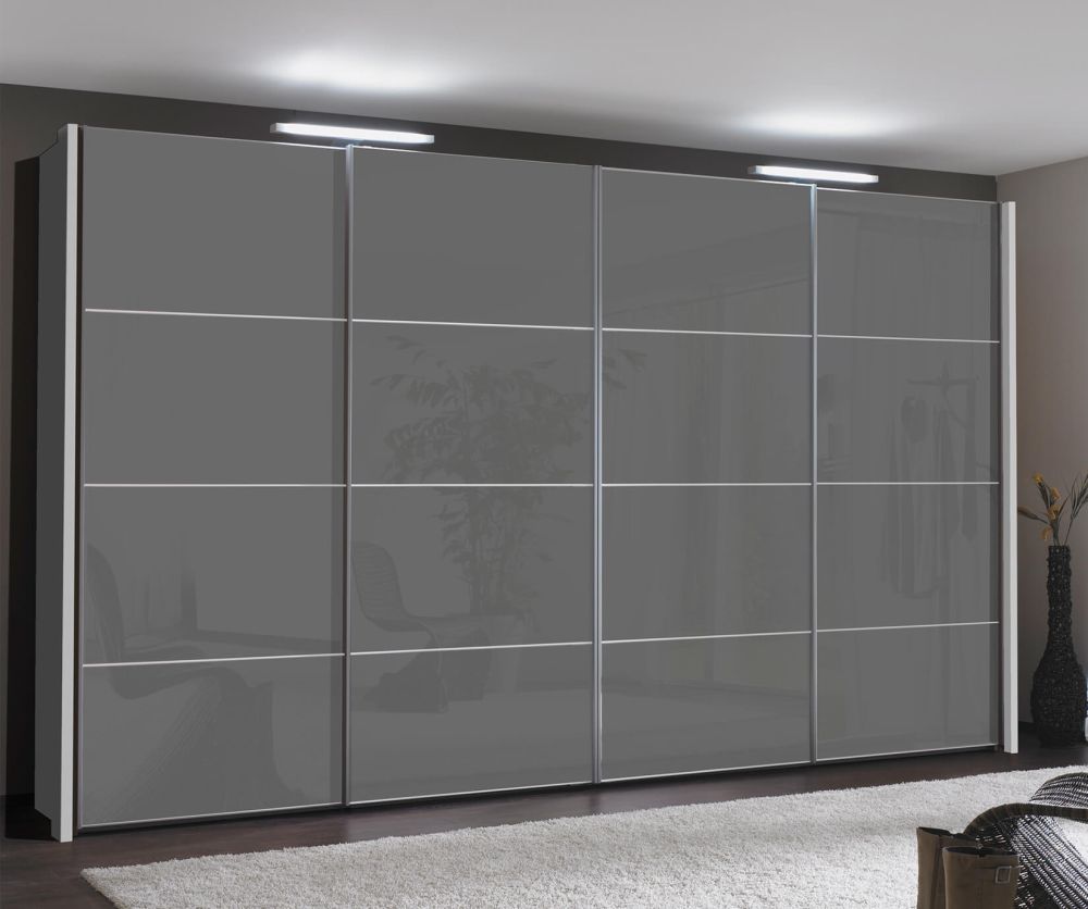 Wiemann Miami Dark Grey Glass Sliding Door Wardrobe-H217cm