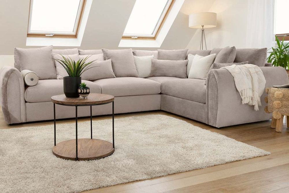 Alara Mocha Fabric Left Hand Facing Corner Sofa