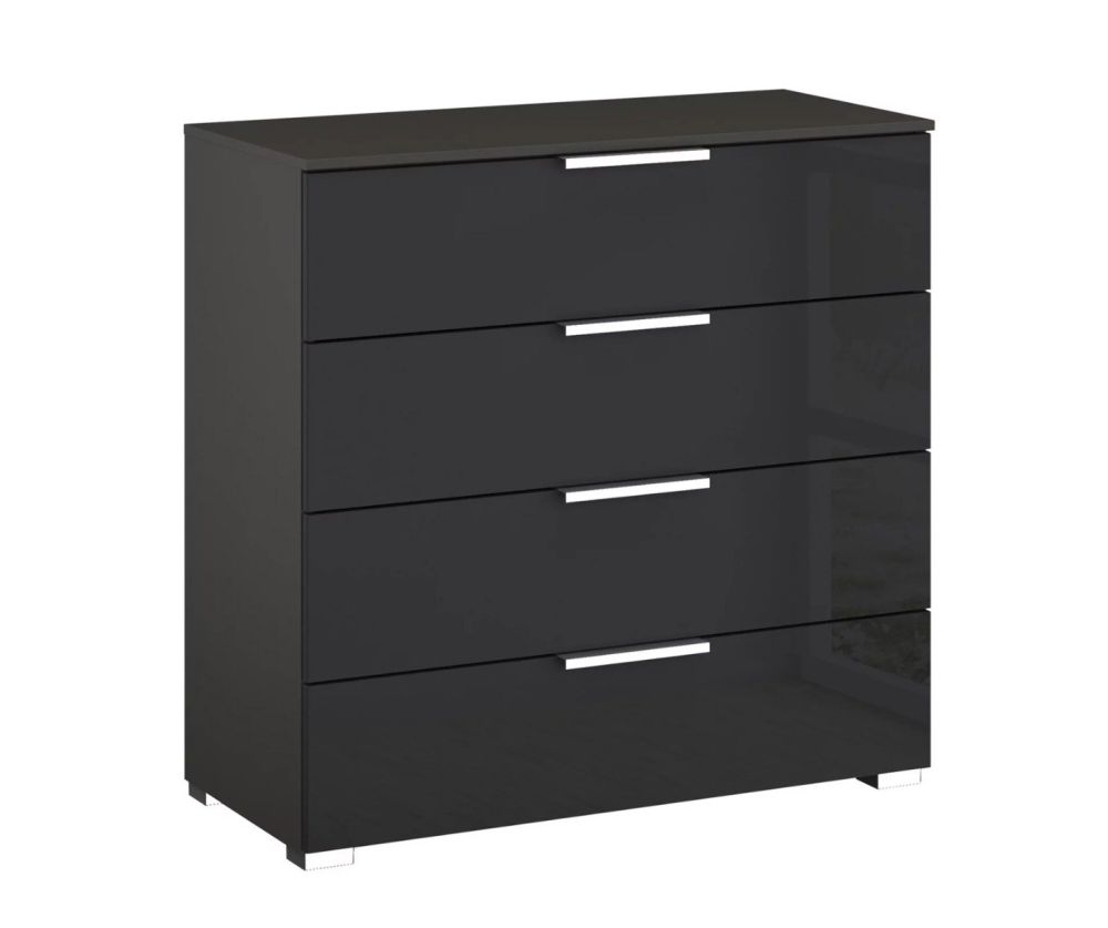 Rauch Miramar Graphite Carcase Wide Mirror 4 Drawer Chest
