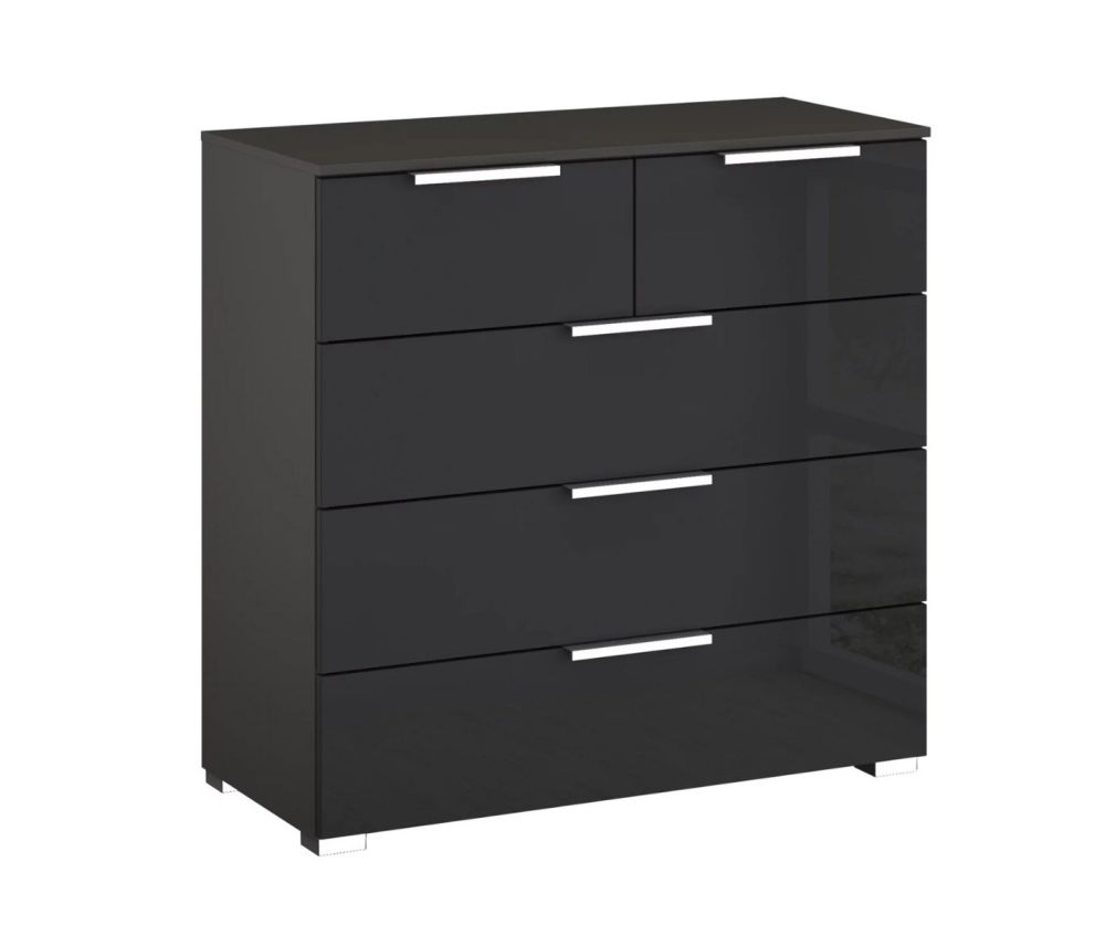 Rauch Miramar Graphite Carcase Mirror 5 Drawer Chest