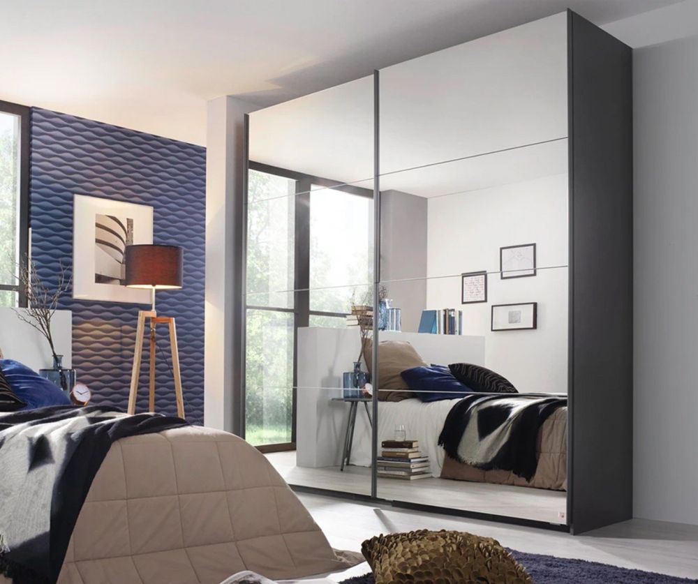 Rauch Miramar Alpine White Carcase 2 Mirror Sliding Door wardrobe(W271cm)