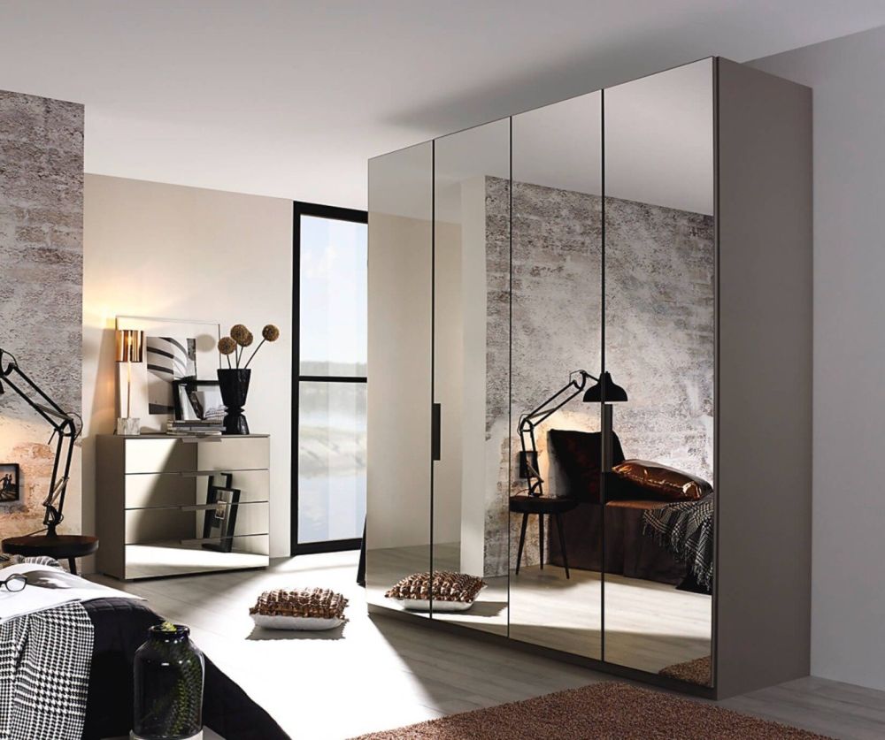 Rauch Miramar Alpine White Carcase 4 Mirror Door Wardrobe