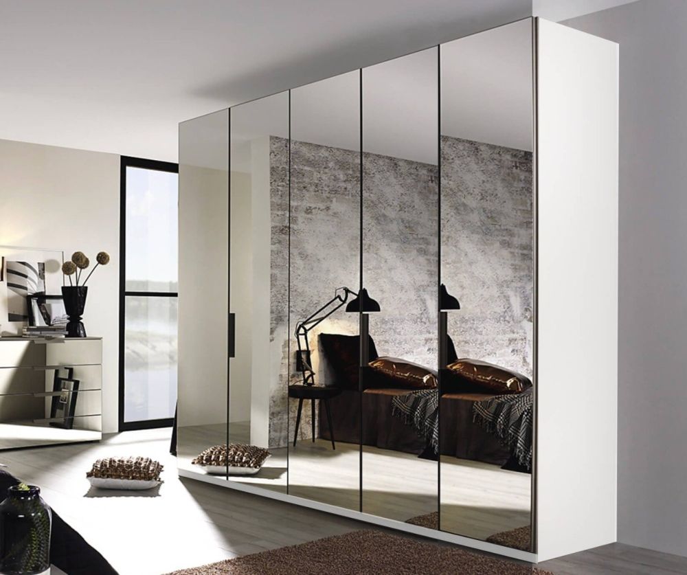 Rauch Miramar Alpine White Carcase 5 Mirror Door Wardrobe