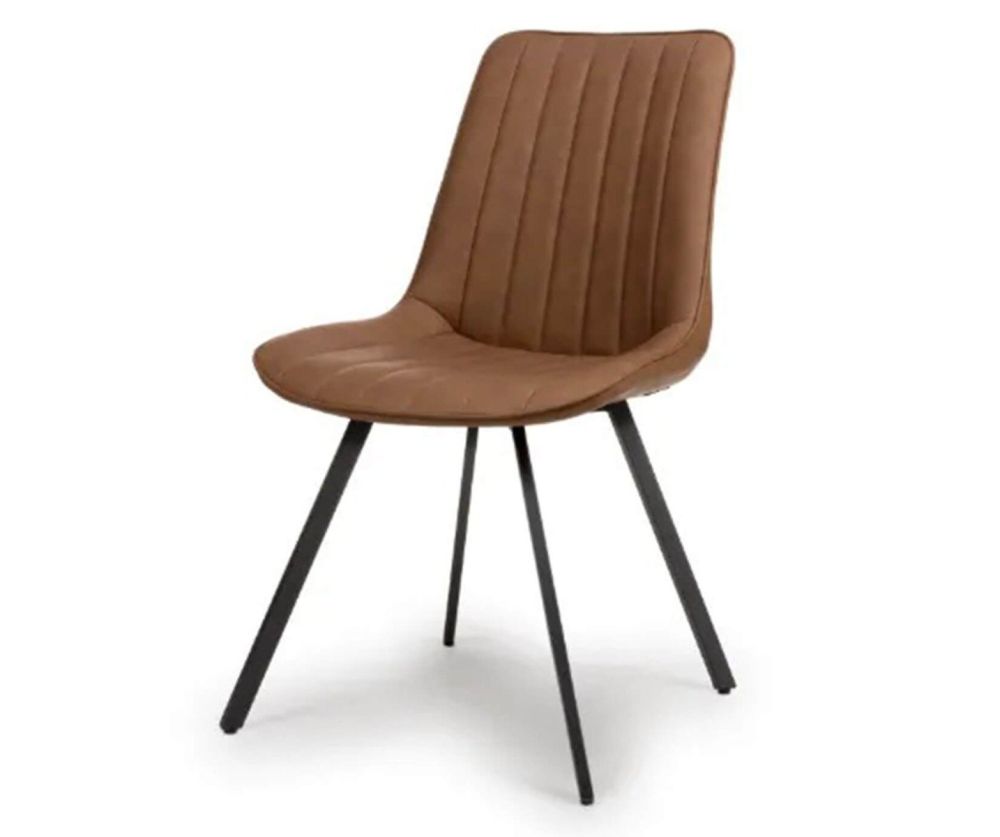 Furniture Link Miro Tan Leather Dining Chair in Pair