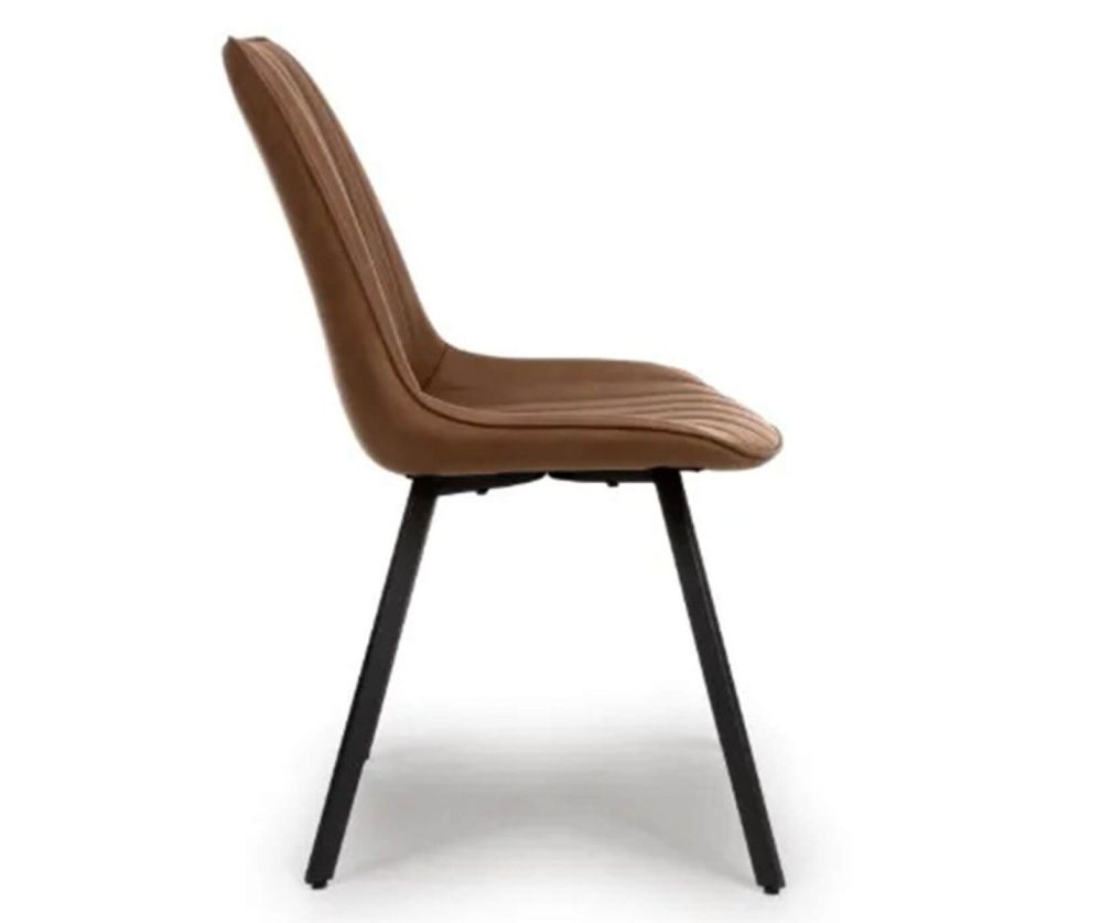 Furniture Link Miro Tan Leather Dining Chair in Pair