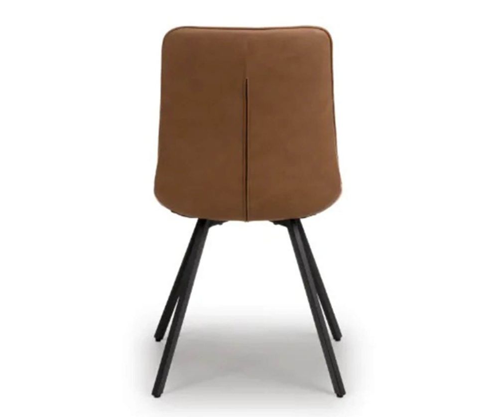 Furniture Link Miro Tan Leather Dining Chair in Pair