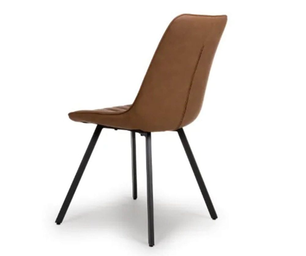 Furniture Link Miro Tan Leather Dining Chair in Pair