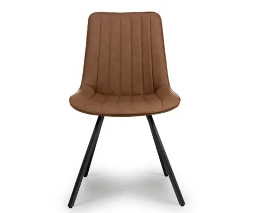 Furniture Link Miro Tan Leather Dining Chair in Pair