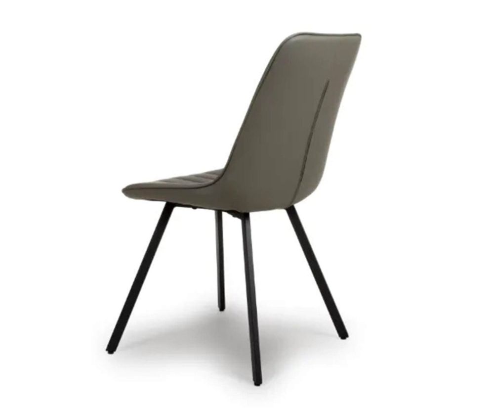 Furniture Link Miro Truffle Leather Dining Chair in Pair