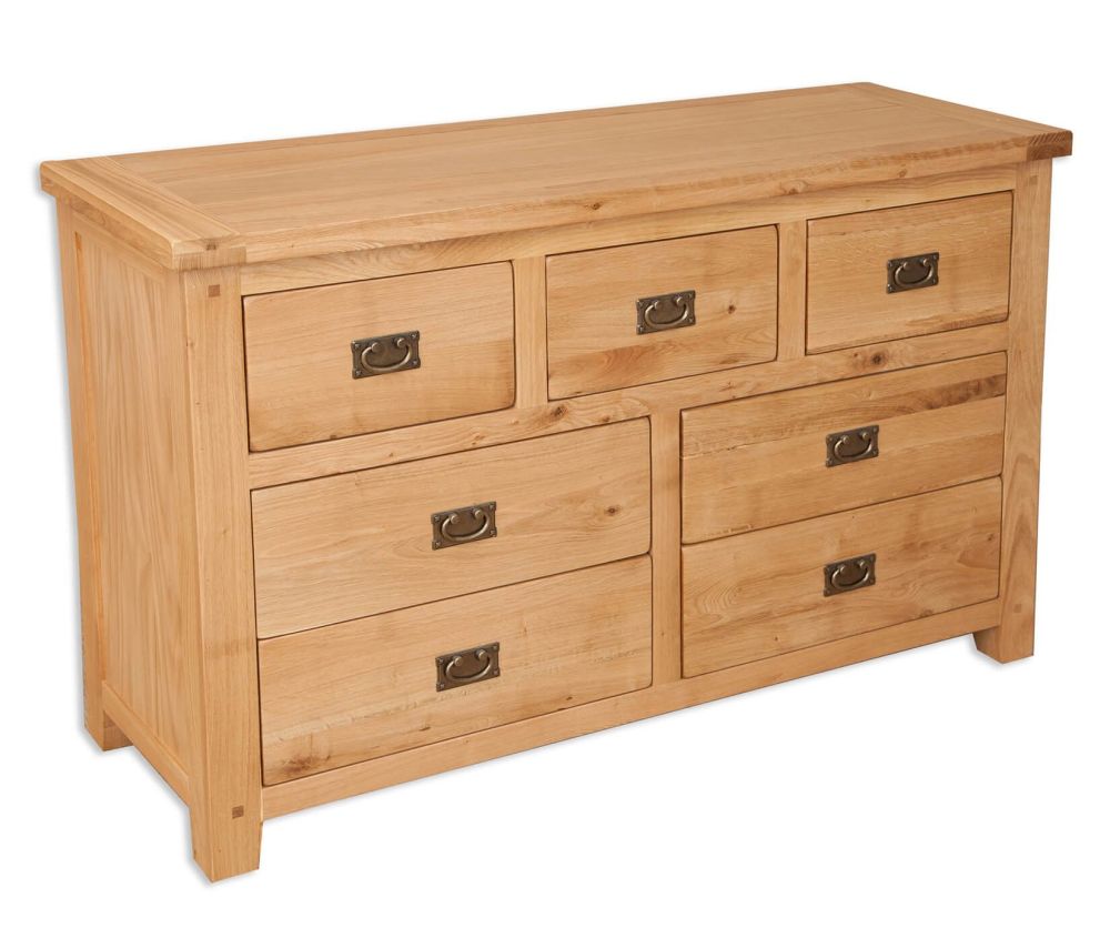 Melbourne Natural Oak 7 Drawer Wide Chest