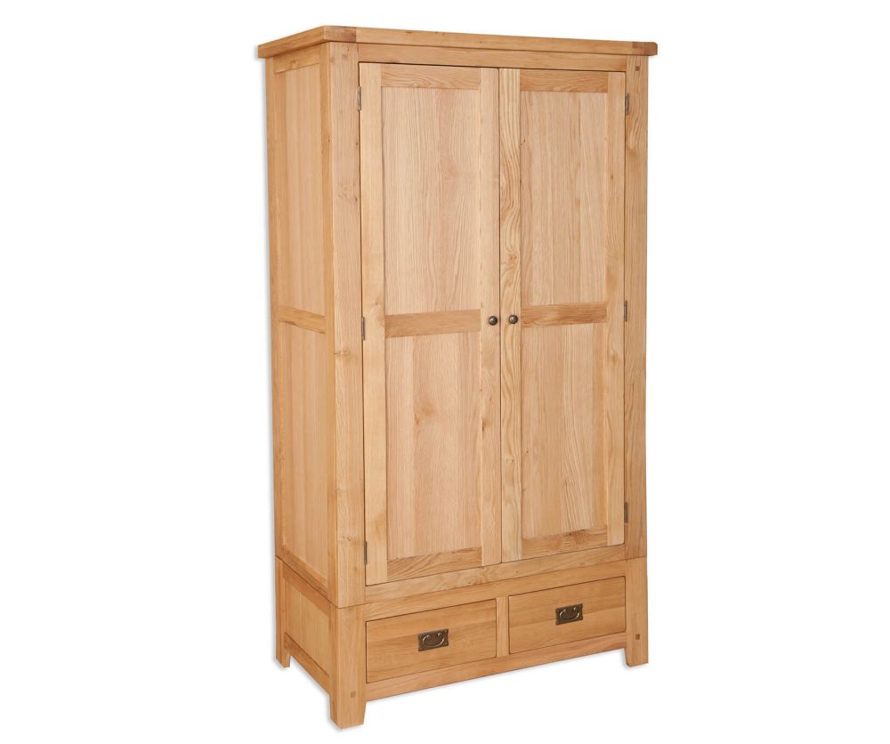 Melbourne Natural Oak 2 Door 2 Drawer Wardrobe