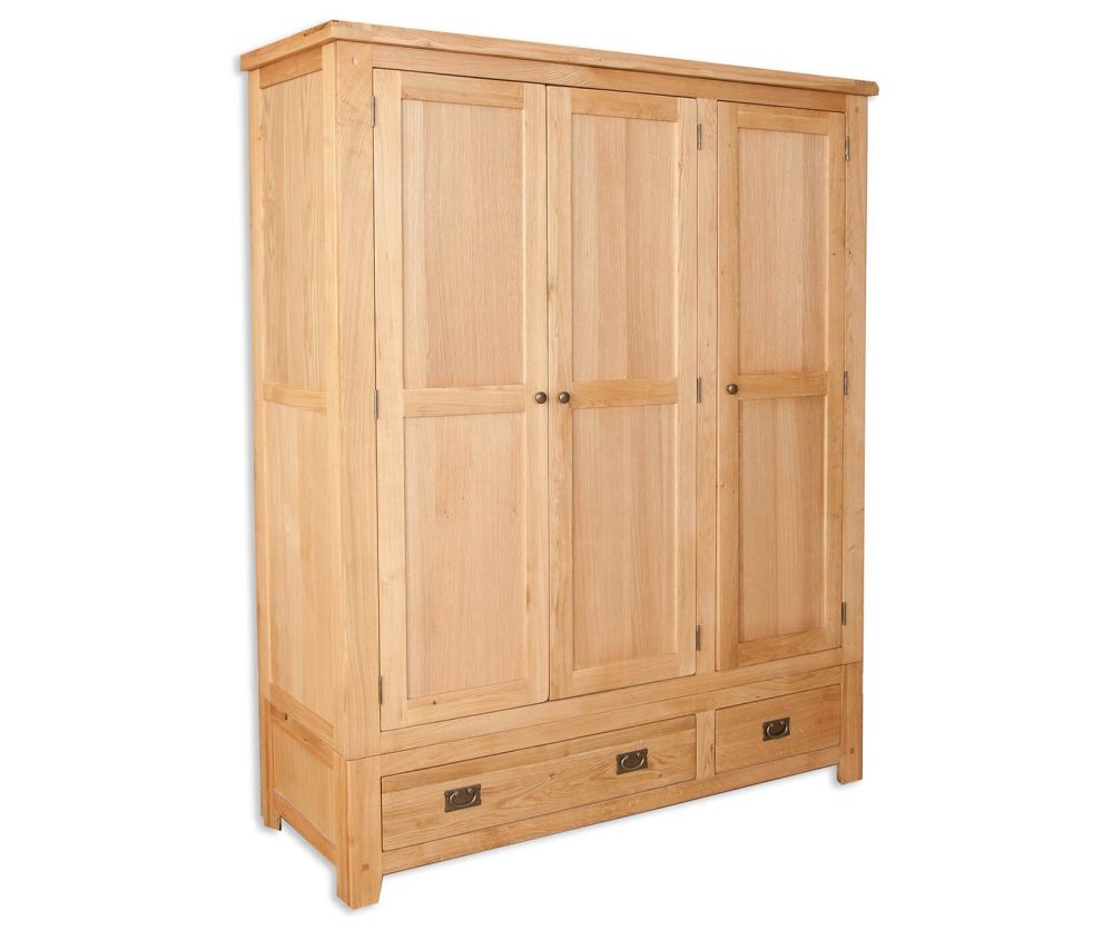 Melbourne Natural Oak 3 Door 2 Drawer Wardrobe