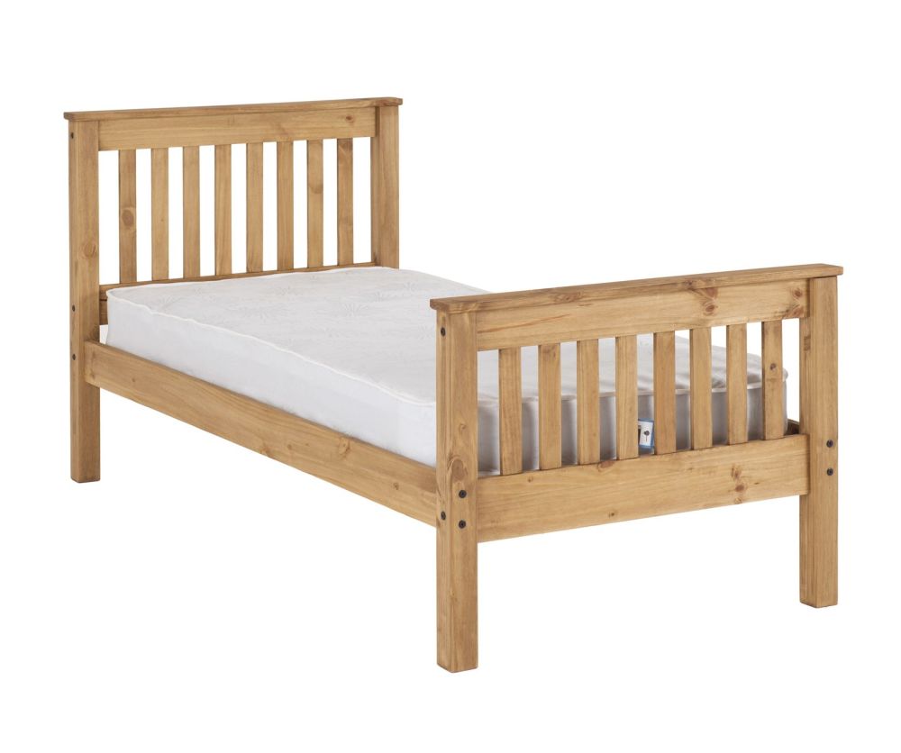 Seconique Monaco Distressed Waxed Pine High Footed Bed Frame