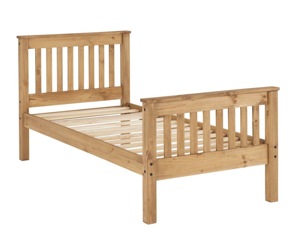 Seconique Monaco Distressed Waxed Pine High Footed Bed Frame
