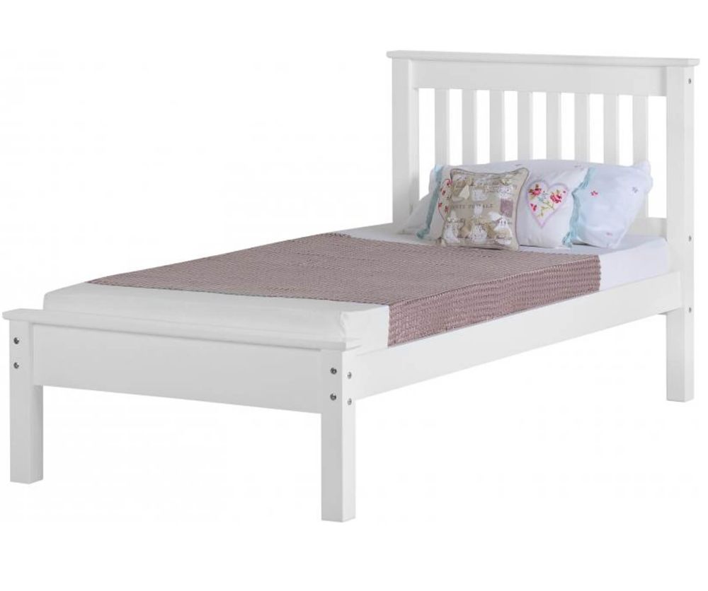 Seconique Monaco White Finish Low Footed Bed Frame